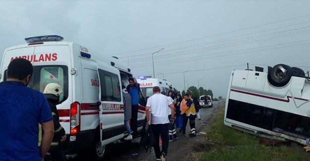 Nevşehir'de Yolcu Otobüsü Devrildi! 7 Yaralı!
