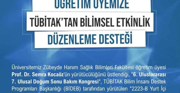 Nözü öğretim üyesine TÜBİTAK’tan kongre desteği
