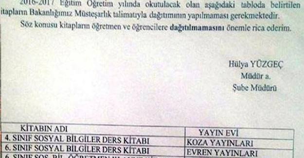 Okullarda Okutulması Yasaklanan Ders Kitaplarının Listesi