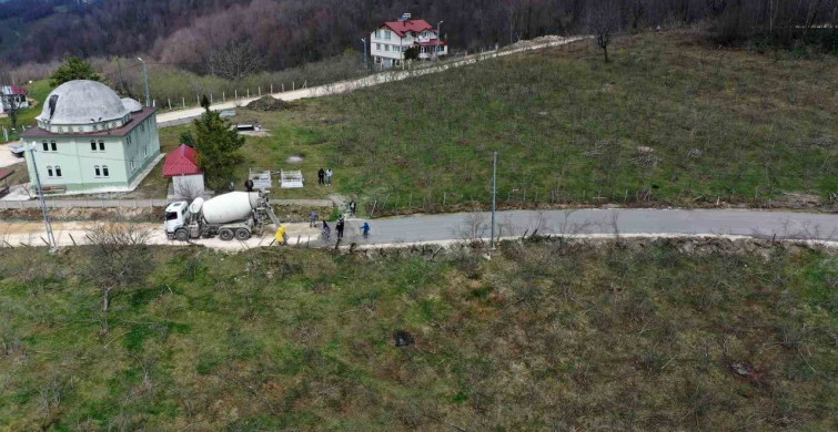 Ordu'da Beton Yol Çalışmaları Devam Ediyor