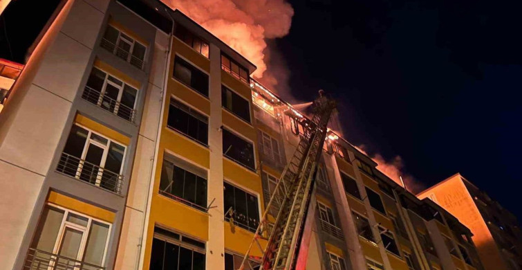 Ordu'da binanın çatı katında yangın çıktı
