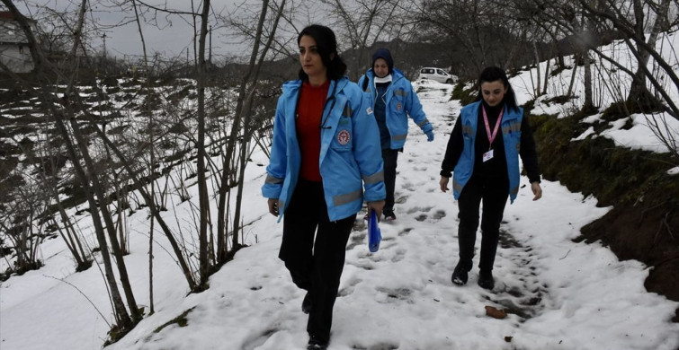 Ordu'da Evde Sağlık Hizmetleri Kış Koşullarında Devam Ediyor