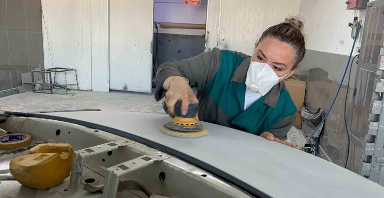 Ordu'da kadın kaporta ustası başarı hikayesiyle dikkat çekiyor