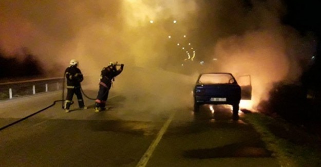 Ordu'da Seyir Halindeki Otomobil Alev Alev Yandı