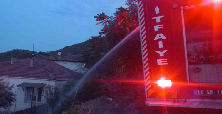 Osmaneli'de yerleşim yeri yakınındaki otluk alanda yangın çıktı