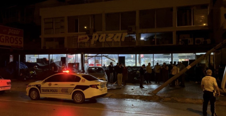 Osmaniye'de Kontrolden Çıkan Araç Marketin Manavına Girdi