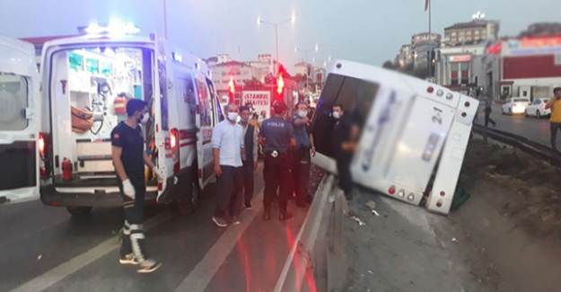 Pendik'te Yolcu Otobüsü Devrildi: 11 Yaralı