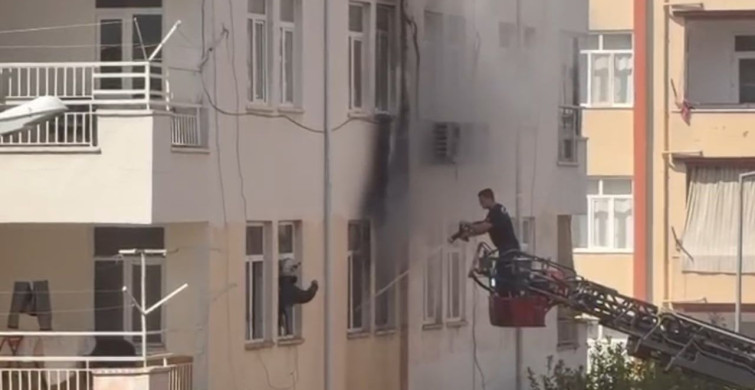 Personel lojmanı olarak kullanılan dairede yangın: 1 kişi dumandan etkilendi