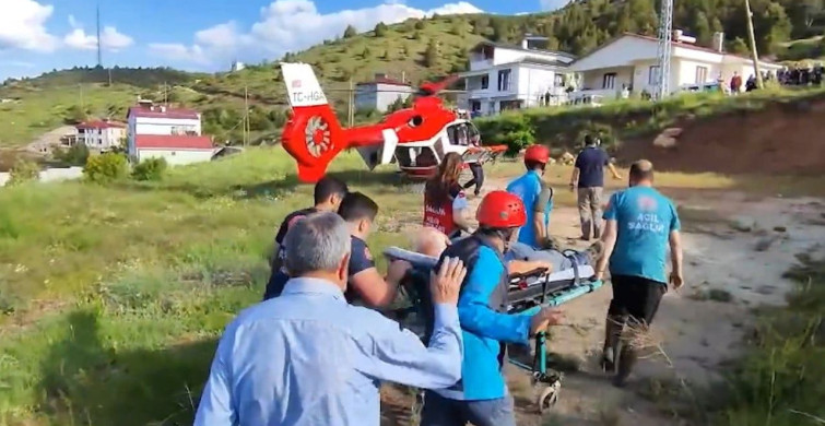 Refahiye'de Hava Ambulansıyla Hayat Kurtaran Müdahale