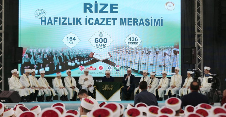 Rize'de 600 Hafıza İcazet Töreni Düzenlendi