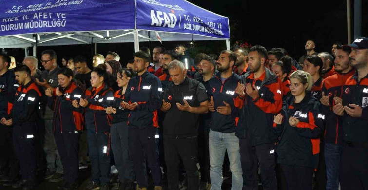 Rize'de arama-kurtarma çalışmalarında hayatını kaybeden AFAD personeli için tören düzenlendi