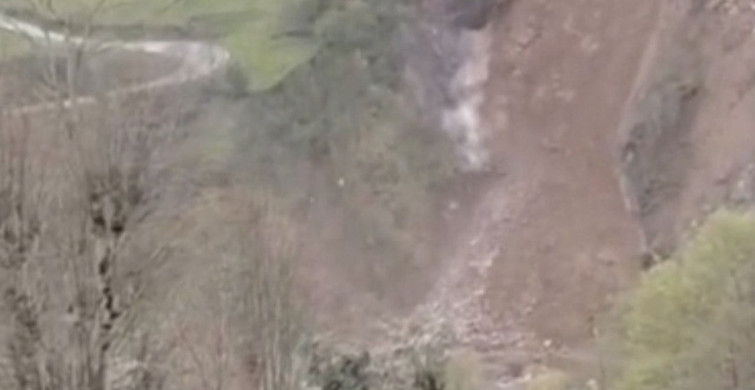 Rize'de Heyelan Anı Kameralara Yansıdı