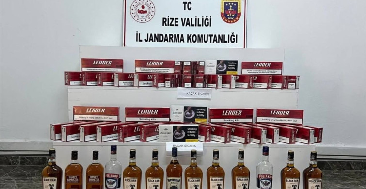 Rize'de Kaçakçılık Operasyonu: Bandrolsüz Sigara ve Alkol Ele Geçirildi