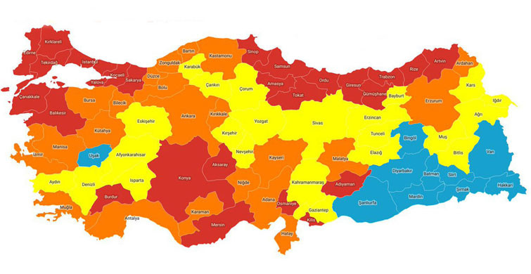 Sağlık Bakanlığı'nın Haritasında Riskli İllerin Sayısı 48'e Çıktı