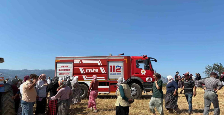 Samsun'da biçerdöver yangını, 150 dönüm tarım alanı zarar gördü
