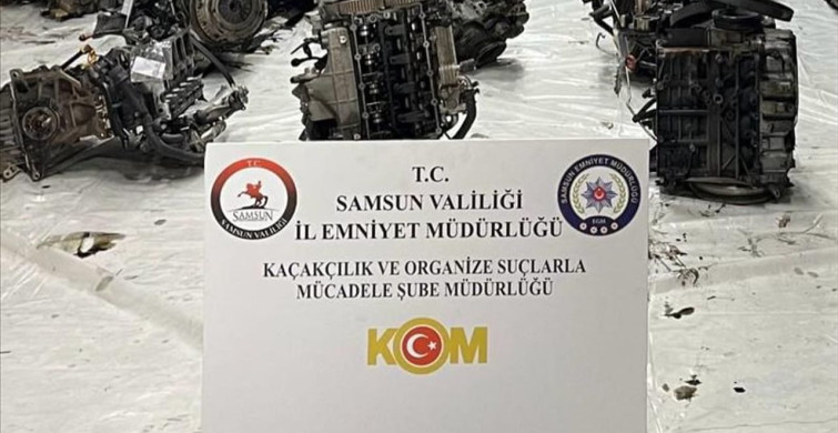 Samsun'da Gümrük Kaçağı 13 Otomobil Motoru Ele Geçirildi