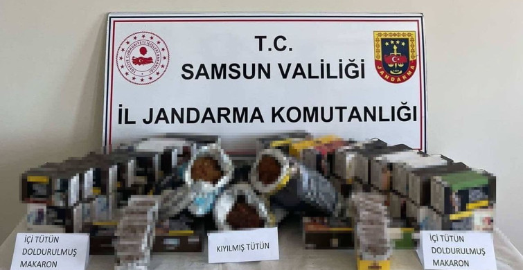 Samsun'da jandarma kaçak tütün operasyonu düzenledi