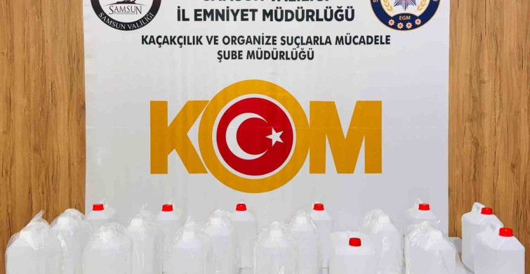 Samsun'da Kaçak Alkol Operasyonu: 90 Litre Etil Alkol Ele Geçirildi
