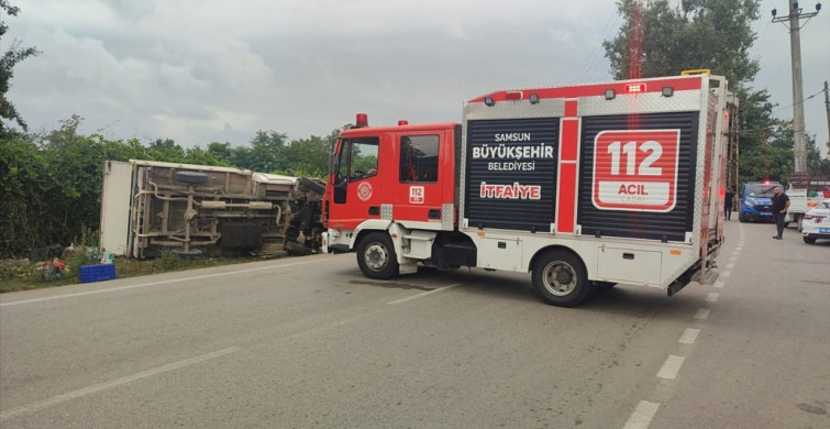 Samsun'da Kamyonet Devrildi: 1 Ölü, 2 Yaralı