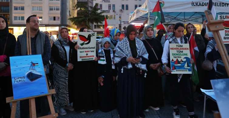 Samsun'da Küresel Sumud Filosu Protesto Edildi