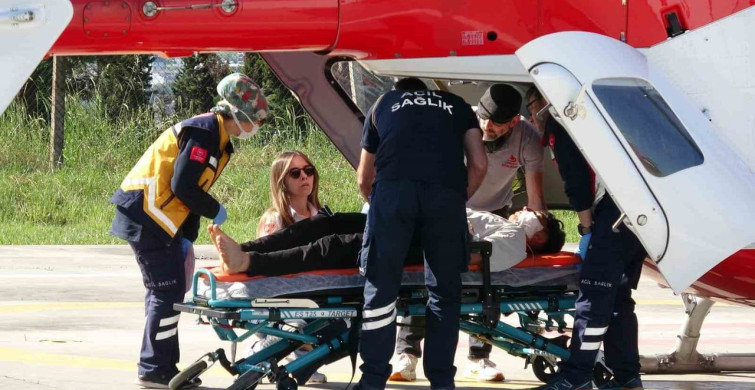 Samsun'da Odun Kesimi Sırasında Yaralanan Çocuğa Helikopterle Yardım