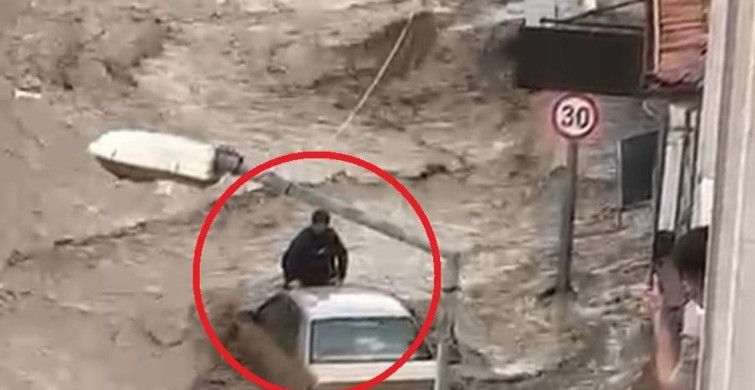Samsun'da Sel Felaketi: Bir Genç Hayatını Kurtardı