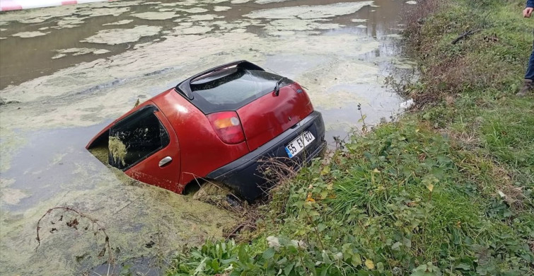 Samsun'da Sulama Göletine Düşen Otomobilde İki Yaralı