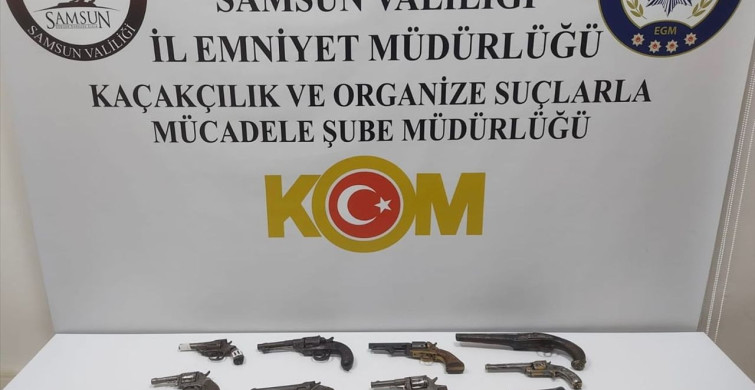 Samsun'da Tarihi Tabancalar Ele Geçirildi