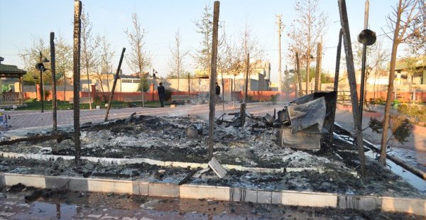 Şanlıurfa'da Palmiye Ağaçlarını Ateşe Verdiler 