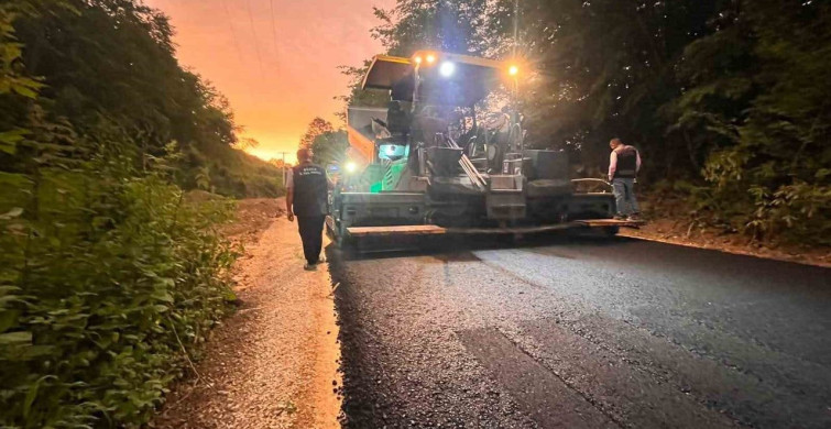Sazköy'de sıcak asfalt çalışmaları tamamlandı
