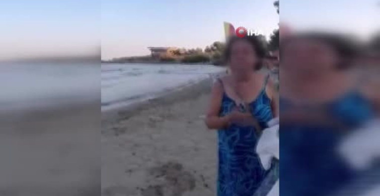 Seferihisar'da plajda anne ve kıza sözlü taciz eden kadın adli kontrolle serbest bırakıldı