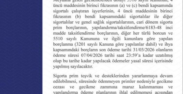 SGK'dan Önemli Duyuru: Borç Ödeme Süresi 7 Nisan'a Uzatıldı