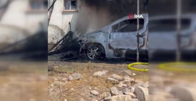 Siirt’te hafif ticari araçta çıkan yangın eve sıçradı