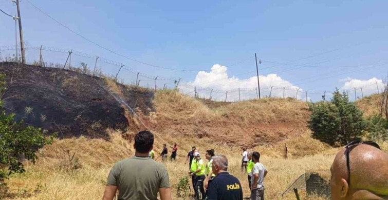 Siirt'te iş makinesinden çıkan kıvılcım otluk alanı yaktı