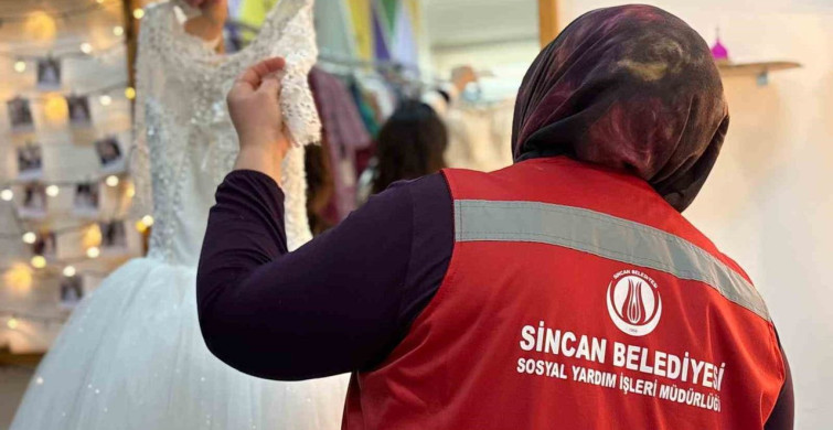 Sincan Belediyesi'nden Gelinlik Desteği İhtiyaç Sahibi Çiftlere