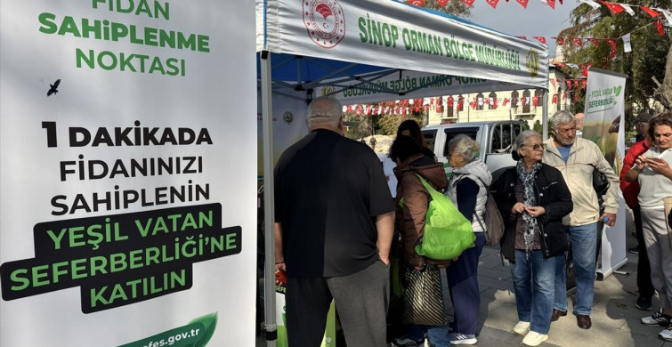 Sinop'ta Fidan Dağıtımıyla Yeşil Vatan Seferberliği Destekleniyor