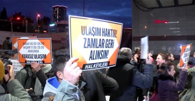 Şişli'de Ulaşım Zammı Protestosu