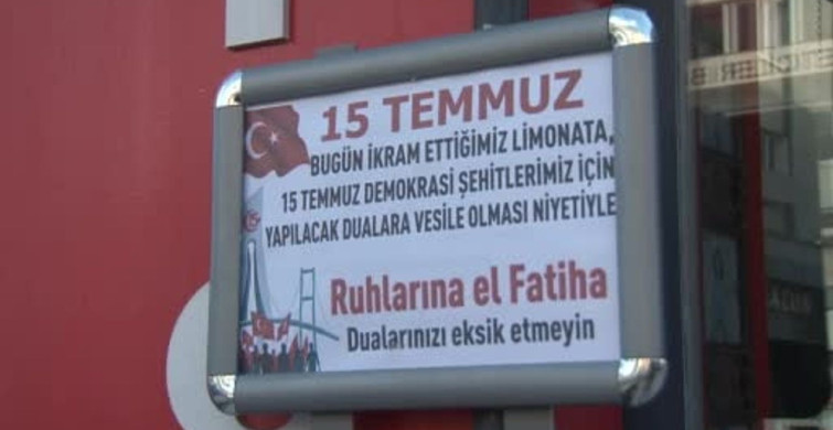 Sivas'ta esnaf, 15 Temmuz şehitleri için limonata ikram etti