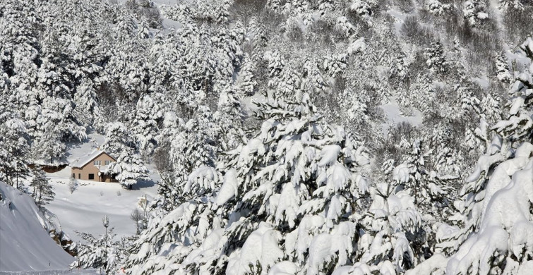 Sivas'ta Pusat-Özen Barajı Buz Tutmuş Durumda