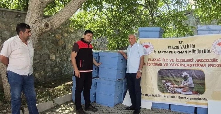 Sivrice'de arıcılara kovan desteği