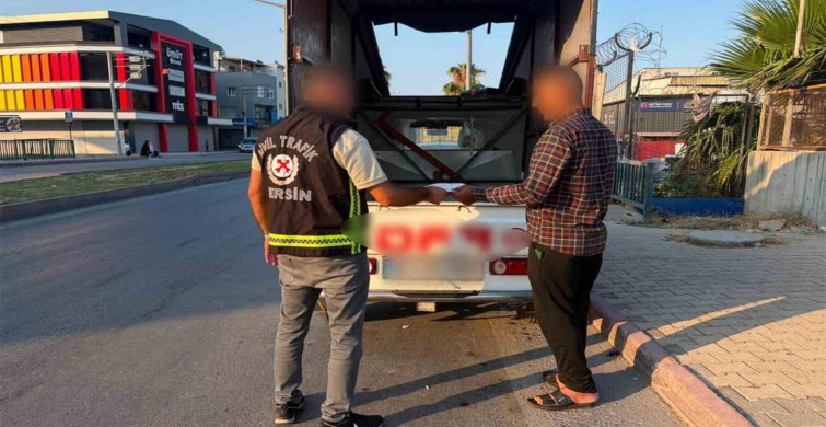 Sosyal medyadaki görüntüler sonrası kamyonet sürücüsüne ceza uygulandı