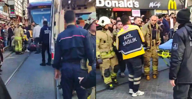 Sultanahmet’te korku dolu anlar: Tramvay yayaya çarptı