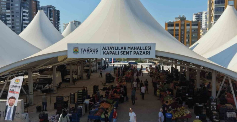 Tarsus’ta 4 yıldır atıl kalan semt pazarı yeniden hizmete açıldı