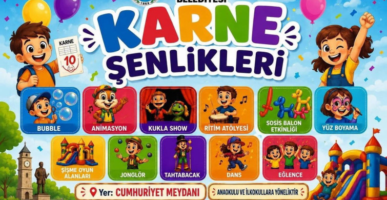 Taşköprü Belediyesi'nden çocuklara karne şenliği