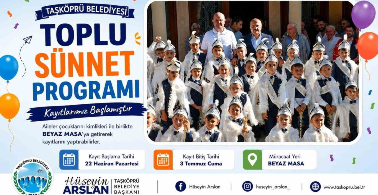 Taşköprü Belediyesi'nin toplu sünnet programı için kayıtlar başlıyor