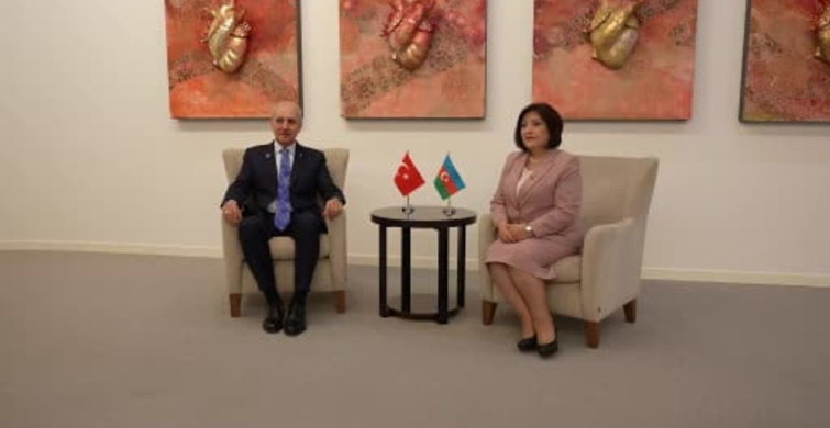 Tbmm başkanı kurtulmuş, azerbaycan milli meclisi başkanı gafarova ile görüştü