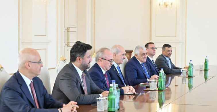 TBMM başkanı kurtulmuş, azrbaycan cumhurbaşkanı aliyev tarafından kabul edildi