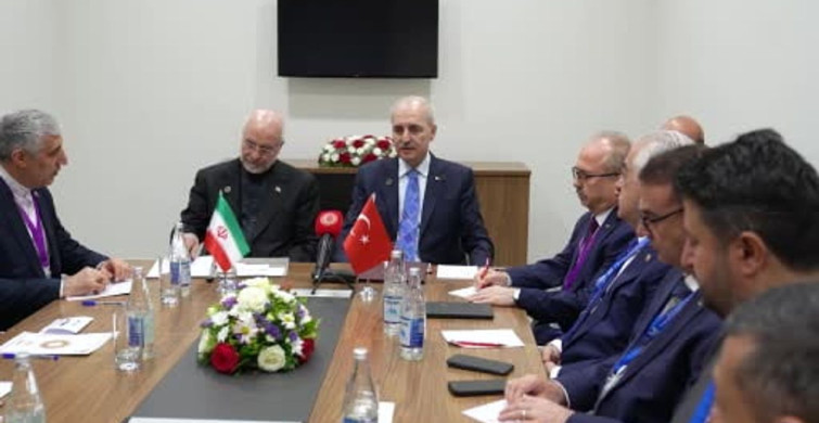 Tbmm başkanı kurtulmuş, bakü'de iran meclis başkanı galibaf ile görüştü