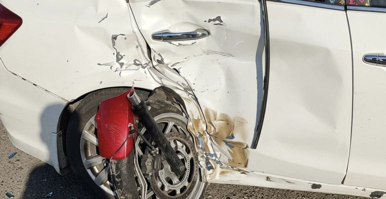 Tekirdağ'da Motosiklet ve Otomobil Çarpıştı