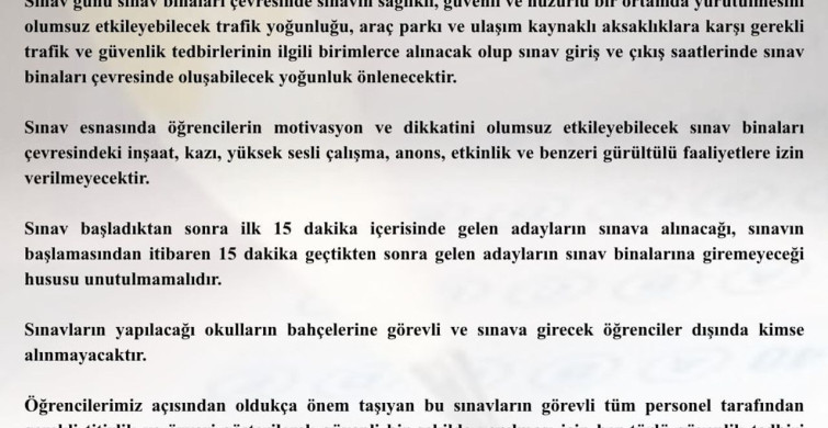 Tekirdağ'da Sınav Saatlerinde Gürültüye Yasak Getirildi